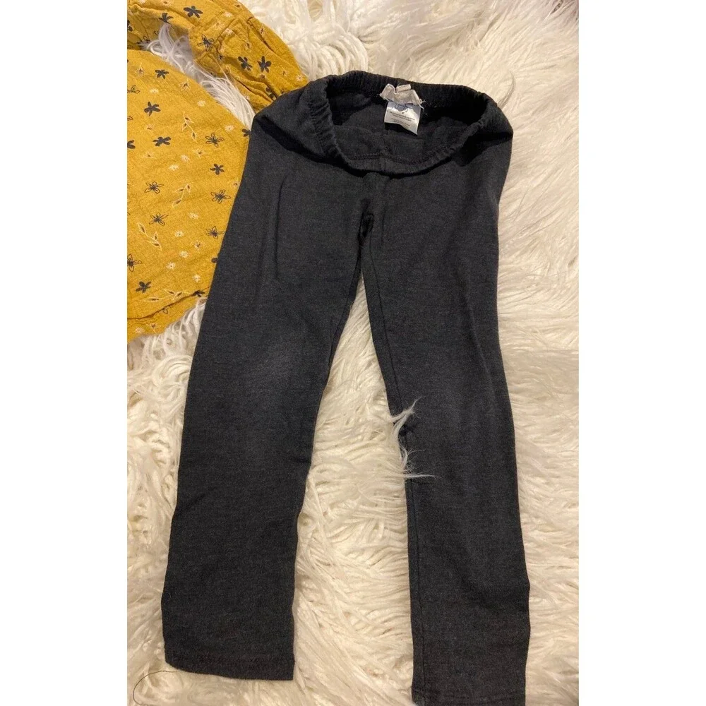 Size 4 Jessica Simpson mustard and charcoal grey floral shit outfit